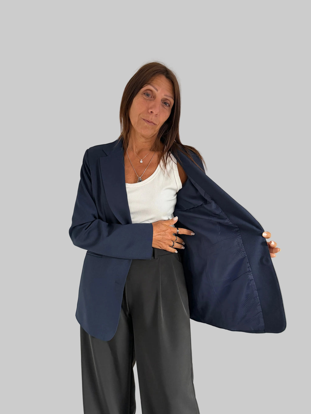 Blazer Solari forrado azul