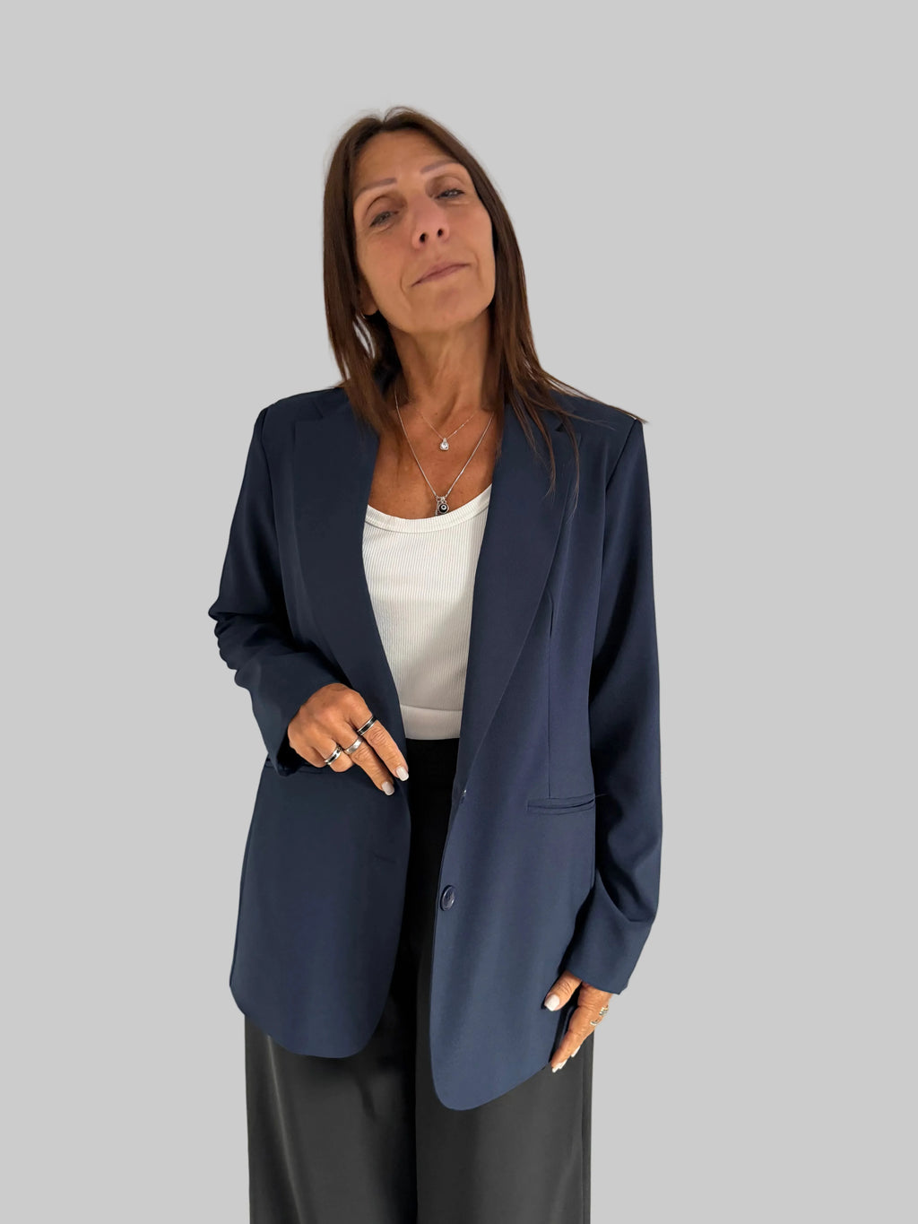 Blazer Solari forrado azul
