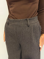Pantalón Sastrero Wide leg Pardo con elástico atrás