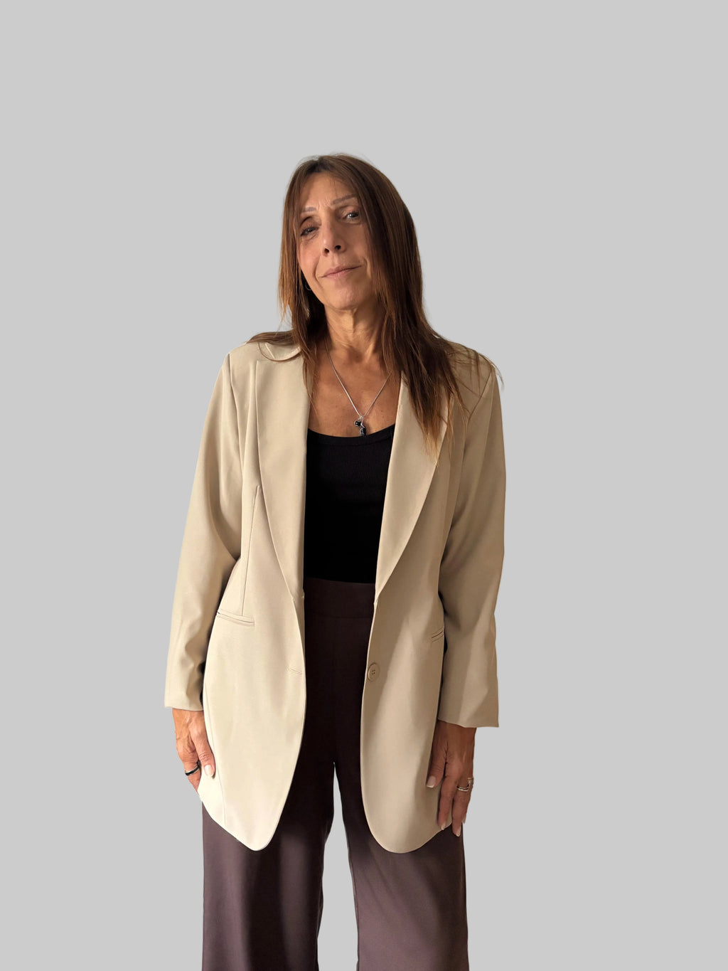 Blazer Solari forrado beige