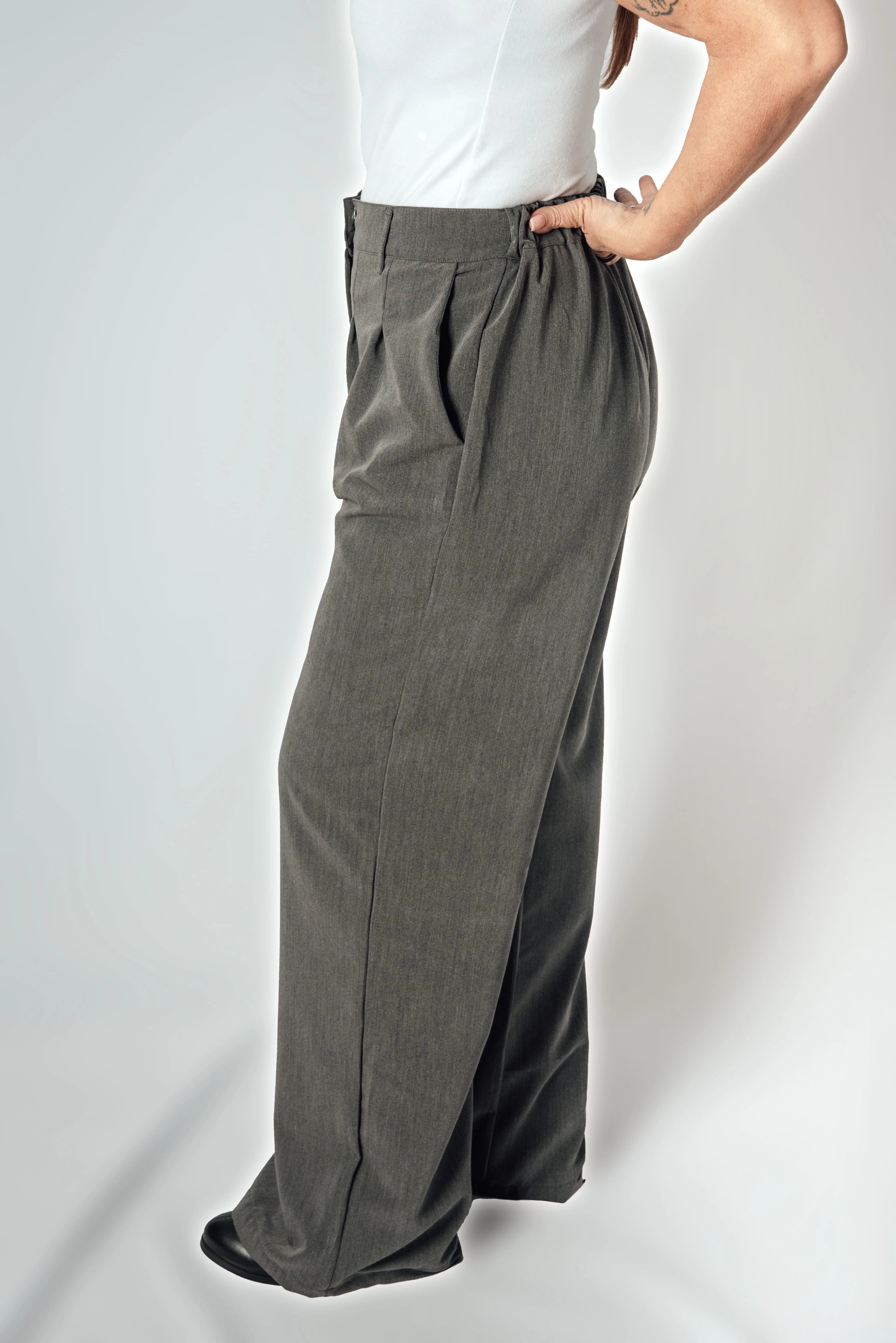 Pantalón Sastrero Wide leg Vietto con elástico atrás
