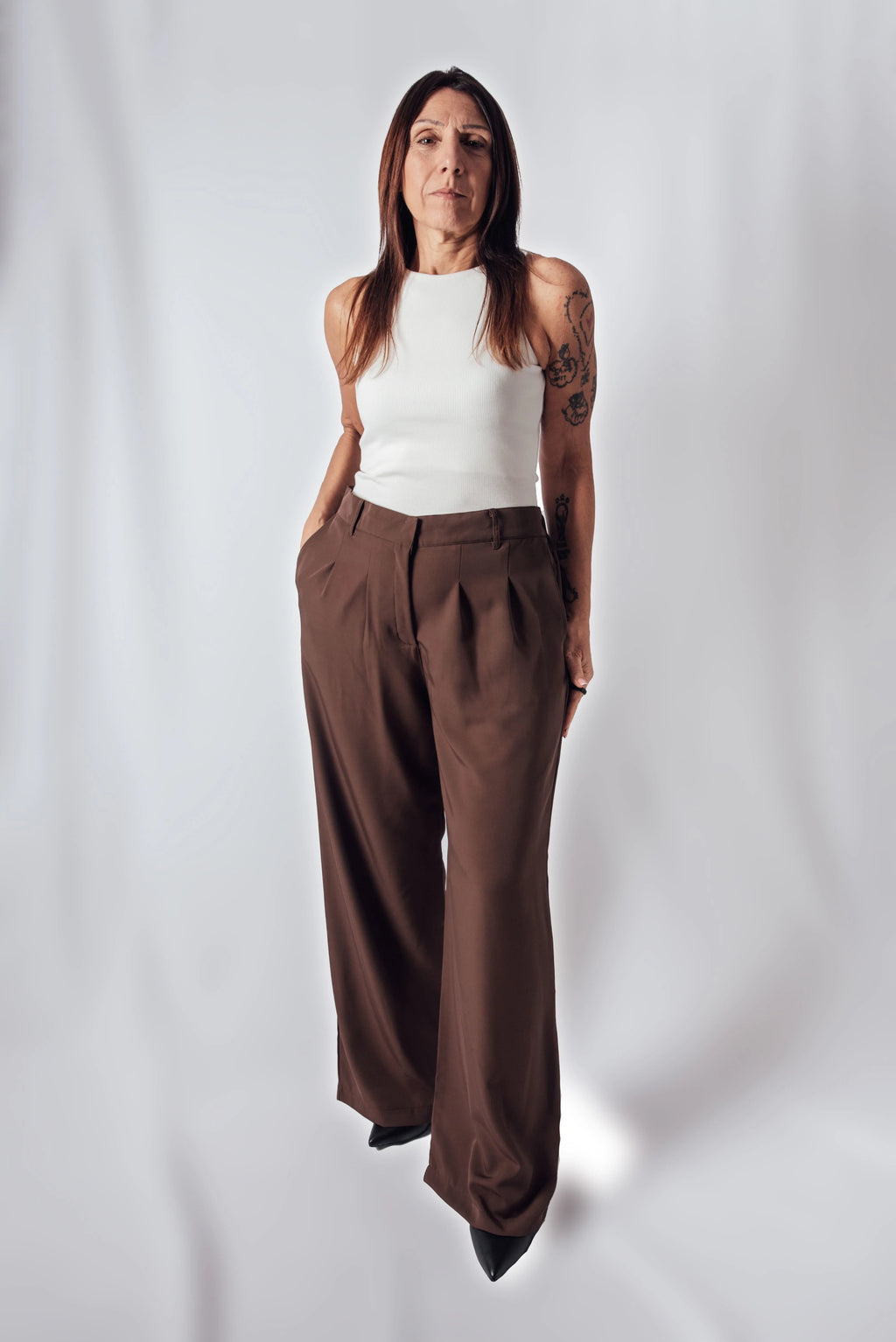 Pantalón Sastrero Wide leg Vietto con elástico atrás