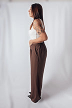Pantalón Sastrero Wide leg Vietto con elástico atrás